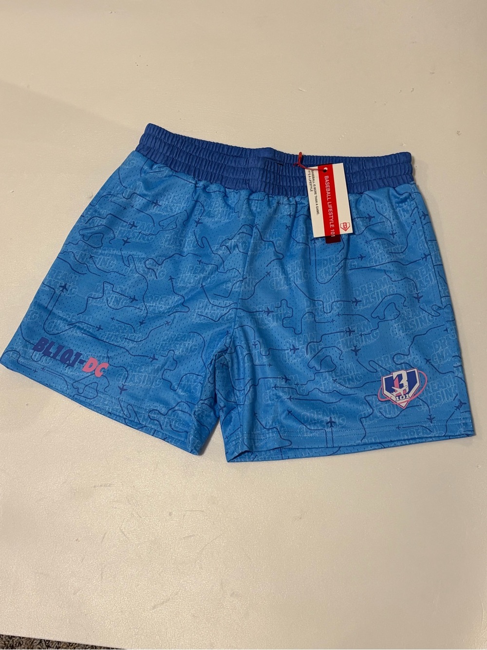 Baseball Lifestyle 101 Men’s Small Blue Mesh Athletic Shorts Drawstring BL101
